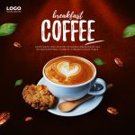 Coffee Shop Drink Menu Promotion Social Media Instagram Post Banner PSD
